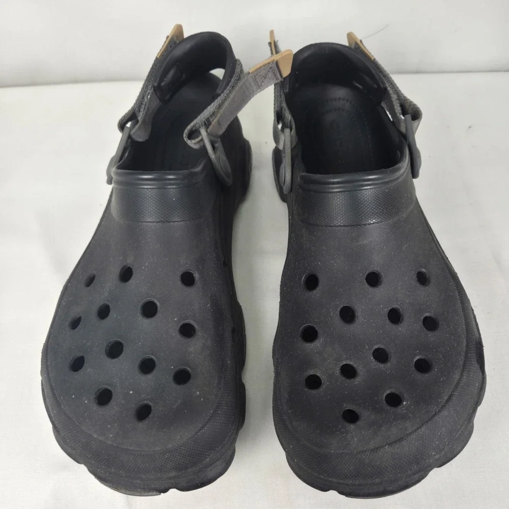 Crocs Classic All-Terrain Clogs Black Adjustable Strap Mens US Size 13